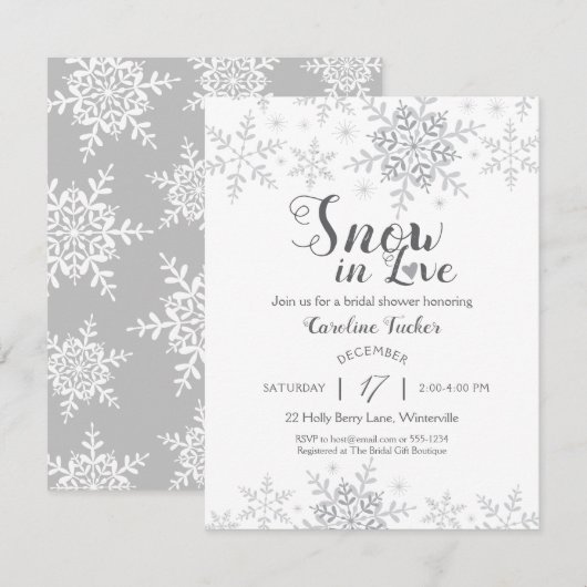 Wintersneeuwvlokken sneeuw in de liefde Vrijgezell Kaart (Voorkant / Achterkant)