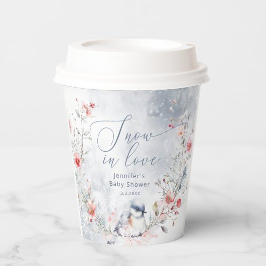 Wintersneeuwvlokken Snow in Love vrijgezellenfeest Papieren Bekers (Voorkant)