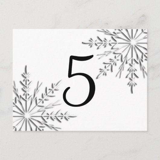Wintersneeuwvlokken Tabelnummer Briefkaart (Voorkant)