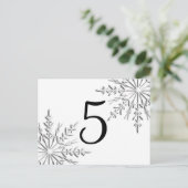 Wintersneeuwvlokken Tabelnummer Briefkaart (Staand voorkant)