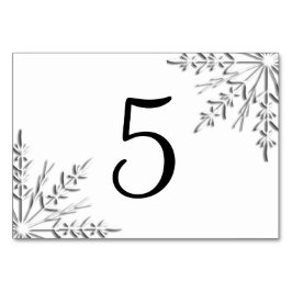 Wintersneeuwvlokken Tabelnummers Kaart