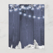 Wintersneeuwvlokken winteruitnodiging voor bruilof (Achterkant)