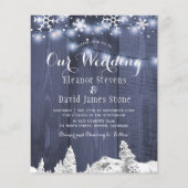 Wintersneeuwvlokken winteruitnodiging voor bruilof (Voorkant)