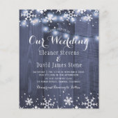 Wintersneeuwvlokken winteruitnodiging voor bruilof (Voorkant)
