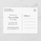 Wintersneeuwvlokken Woensnende BESPAAR ONZE DATUM Aankondigingskaart (Achterkant)