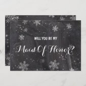 Wintersneeuwvlokken Wordt mijn eerbewijs? Kaart (Voorkant / Achterkant)