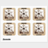 wintersneeuwvlokring vierkante sticker (Vel)
