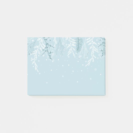 Wintersneeuwvorst Snowflakes Foliage Botanisch Post-it® Notes (Voorkant)