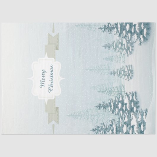 Wintersneeuwwitbos met kerstmis tissuepapier (Voorkant)