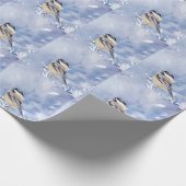 Wintersneeuwwitje Natuur vogelpest Cadeaupapier (Hoek)