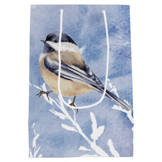 Wintersneeuwwitje Natuur vogelpest Medium Cadeauzakje (Achterkant)