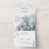 Wintersneeuwwoud Waterverf Weddenschap met RSVP All In One Uitnodiging (Binnen)