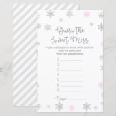 Wintersnowflake Baby shower Game, AFGEDRUKT (Voorkant / Achterkant)