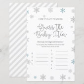 Wintersnowflake Baby shower Game, AFGEDRUKT (Voorkant / Achterkant)