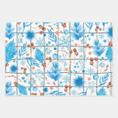 Wintersnowflake blauwe bessenveer IJsland Inpakpapier Vel (Voorkant 2)