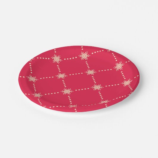 Wintersnowflake feestelijke kerstFeestdagen Modern Papieren Bordje (Gekanteld)