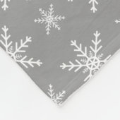 Wintersnowflake-patroon op grijs fleece deken (Hoek)