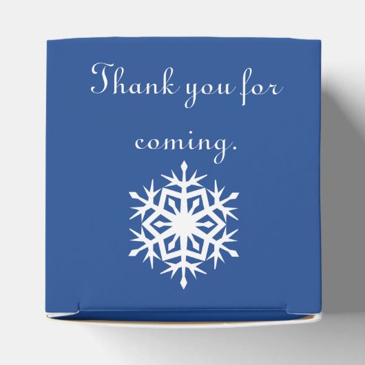 Wintersnowflakes in Blue Favor Box Bedankdoosjes (Bovenkant)