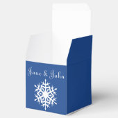 Wintersnowflakes in Blue Favor Box Bedankdoosjes (Geopend)