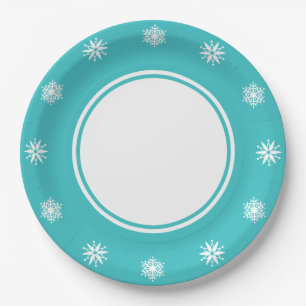 Wintersnowflakes in het Bord Turquoise Paper