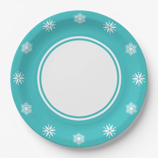 Wintersnowflakes in het Bord Turquoise Paper (Voorkant)