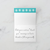 Wintersnowflakes in Turquoise - Hartelijk dank Bedankkaart (Binnen)