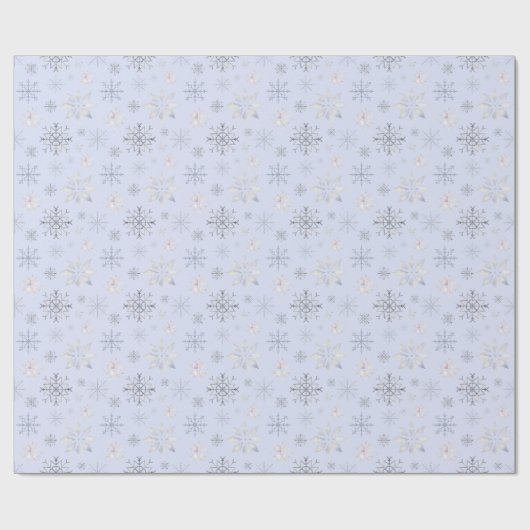 Wintersnowflakes kerstpapier cadeaupapier (Vlak)