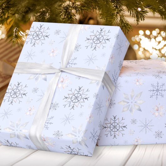 Wintersnowflakes kerstpapier cadeaupapier