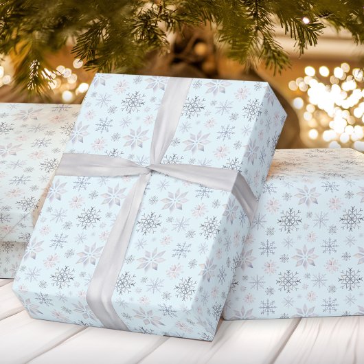 Wintersnowflakes kerstpapier cadeaupapier