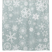 Wintersnowflakes, licht Blauwgroen en wit Douchegordijn (Voorkant)