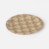 Wintersnowflakes op goud papieren bordje (Gekanteld)