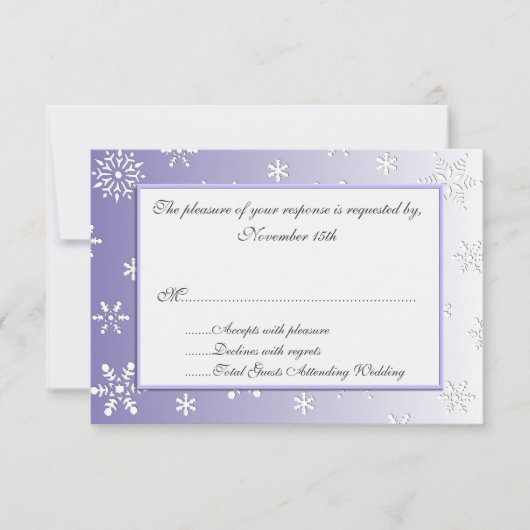 Wintersnowflakes RSVP Kaartje (Voorkant)