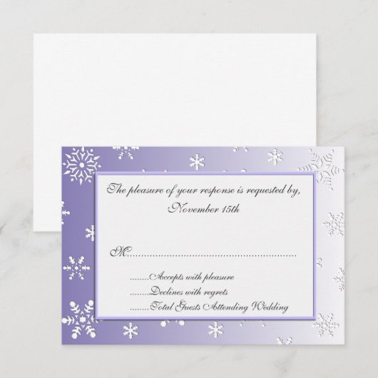 Wintersnowflakes RSVP Kaartje (Voorkant / Achterkant)