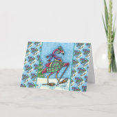 WINTERSNOWSHOES EN KOOPPINKFLAMINGO TREKKEN FEESTDAGEN KAART (Voorkant)