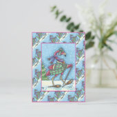 WINTERSNOWSHOES EN KOOPPINKFLAMINGO TREKKEN FEESTDAGENKAART (Staand voorkant)