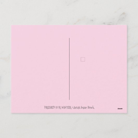 WINTERSNOWSHOES EN KOOPPINKFLAMINGO TREKKEN FEESTDAGENKAART (Achterkant)