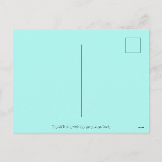 WINTERSNOWSHOES EN KOOPPINKFLAMINGO TREKKEN FEESTDAGENKAART (Achterkant)