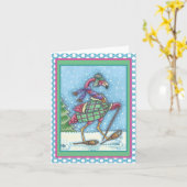 WINTERSNOWSHOES EN KOOPPINKFLAMINGO TREKKEN KAART (Gele Bloem)