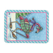 WINTERSNOWSHOES, PINK FLAMINGO CHRISTMAS MAGNET MAGNEET (Horizontaal)