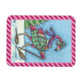 WINTERSNOWSHOES PINK FLAMINGO MAGNET MAGNEET (Horizontaal)