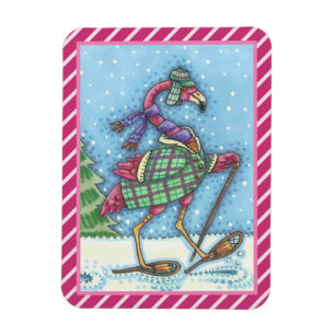 WINTERSNOWSHOES PINK FLAMINGO MAGNET MAGNEET