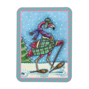 WINTERSNOWSHOES, PINKFLAMINGO, KUTE CHRISTMAS MAGNEET