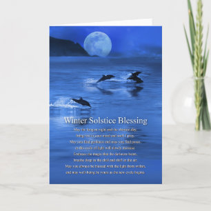 Wintersolstice Blessings Poem met Zee Dolphins Kaart
