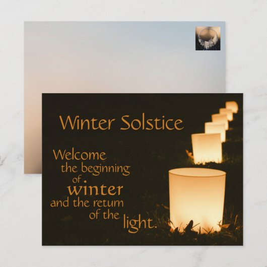 Wintersolstice - langste dag terugkeer naar licht feestdagenkaart (Voorkant / Achterkant)