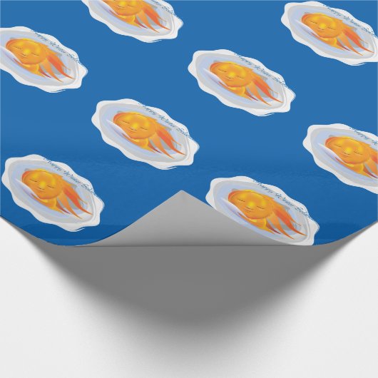 Wintersolstice Wrapping Paper, blauw Cadeaupapier (Hoek)