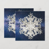 Wintersolstitie Sneeuwvlok Kristal Geometrisch Feestdagenkaart (Voorkant / Achterkant)