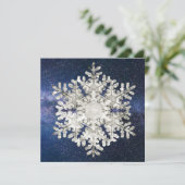 Wintersolstitie Sneeuwvlok Kristal Geometrisch Feestdagenkaart (Staand voorkant)