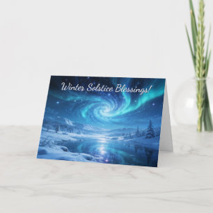 Wintersolstitium Zegen Yule Nachtelijke Lucht Mooi Kaart