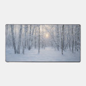 Wintersonlicht in stil berkenbos bureaumat (Voorkant)
