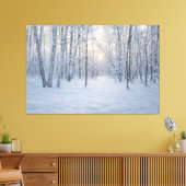 Wintersonlicht in stil berkenbos canvas afdruk (Insitu (Woonkamer))